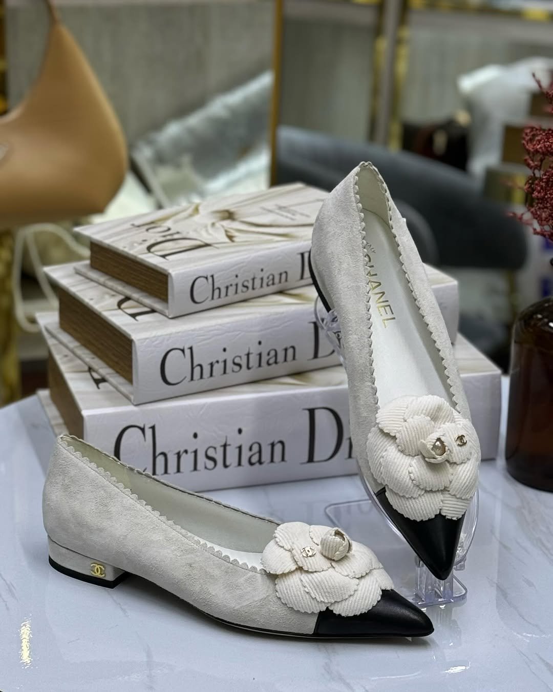 Chanel Ballet Flats with Flower Accent