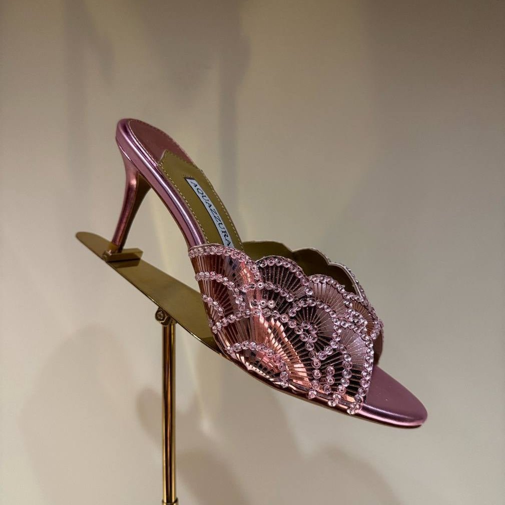 AQUAZZURA Ce Soir Crystal Embellished Mules