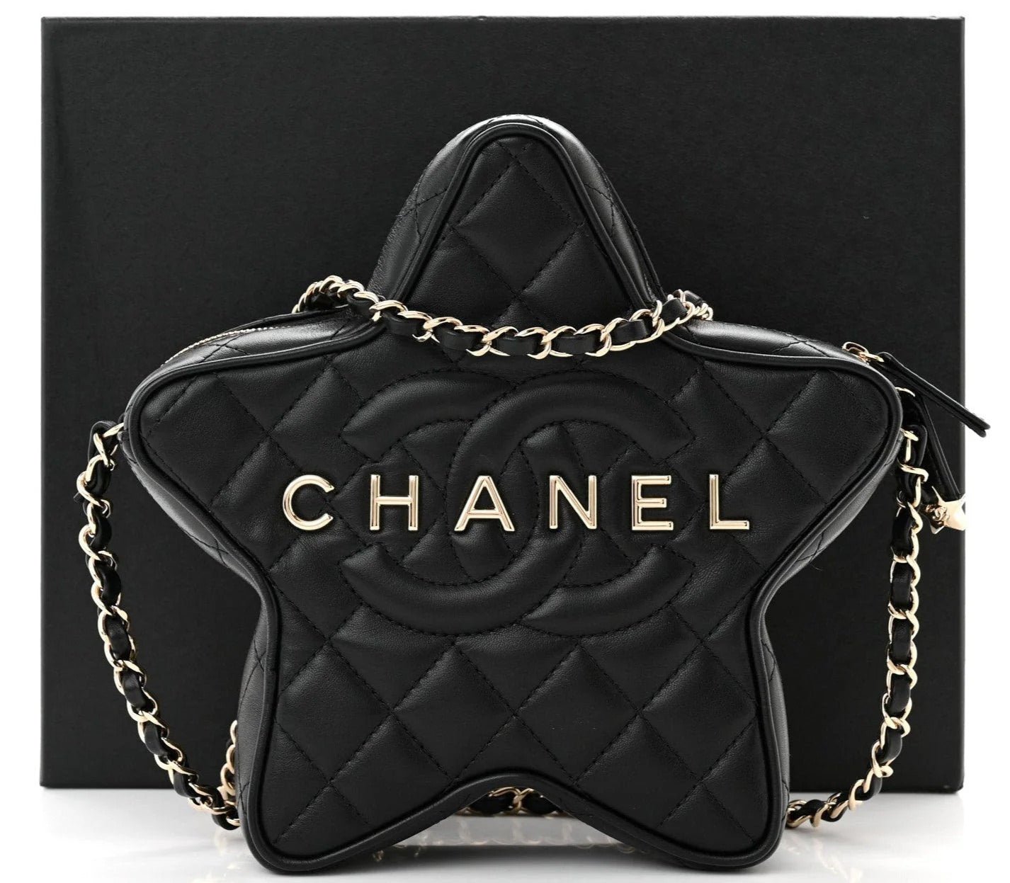 CHANEL Lambskin Quilted Walk of Fame Star Bag - Image 9