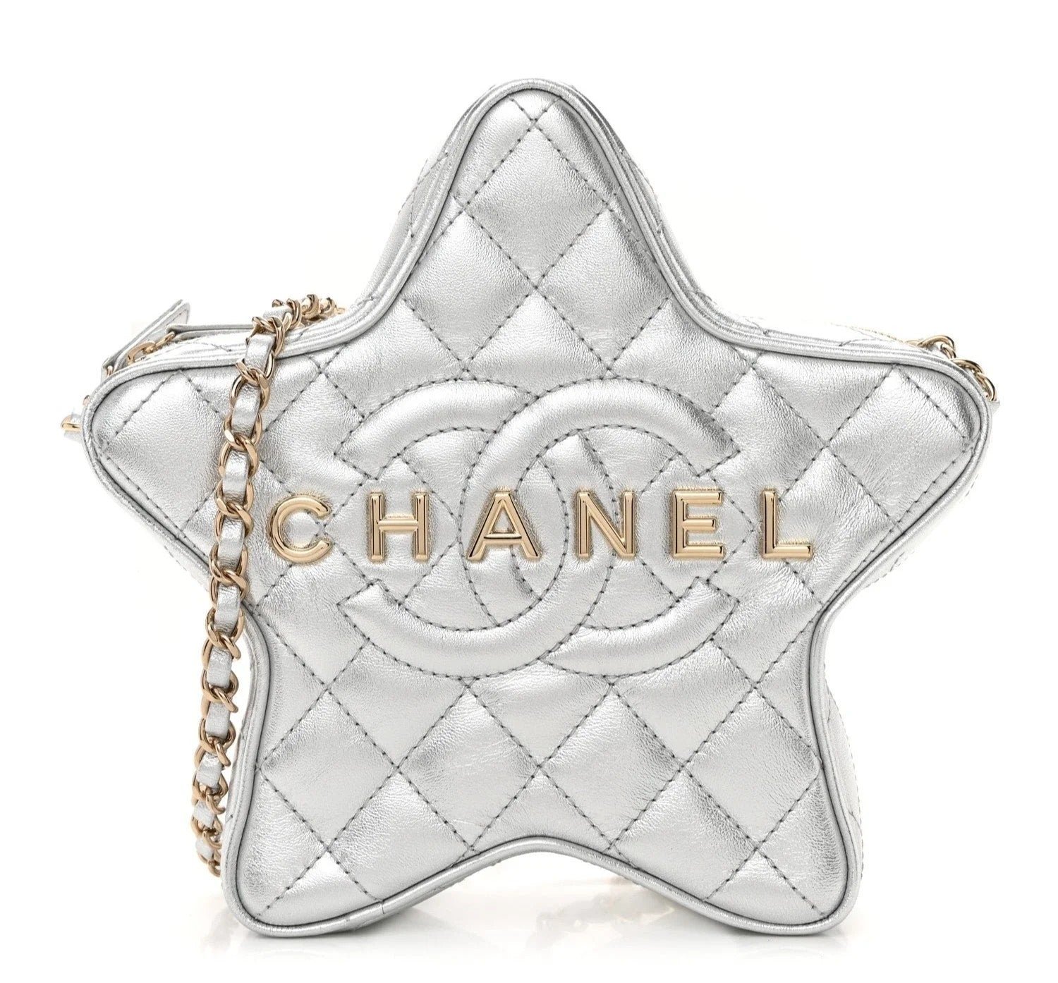 CHANEL Lambskin Quilted Walk of Fame Star Bag - Image 5