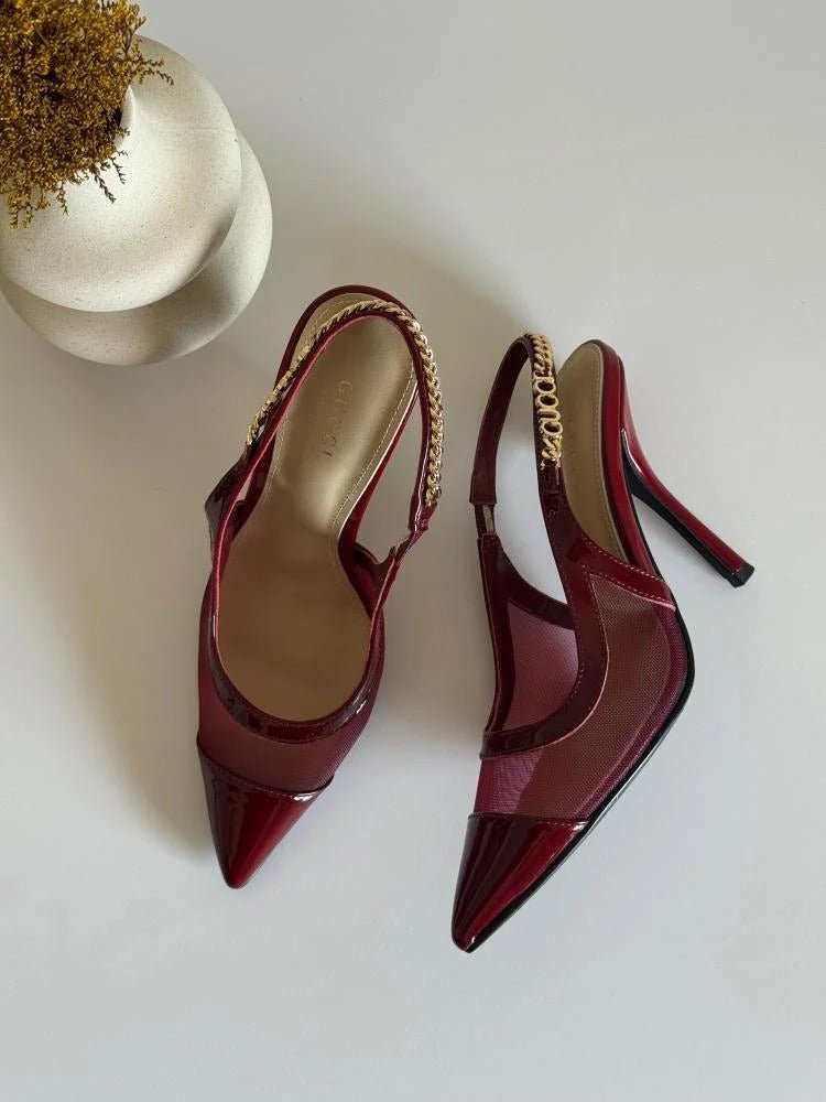 The Mesh High Heel Slingback Sandals - Image 2