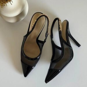 The Mesh High Heel Slingback Sandals