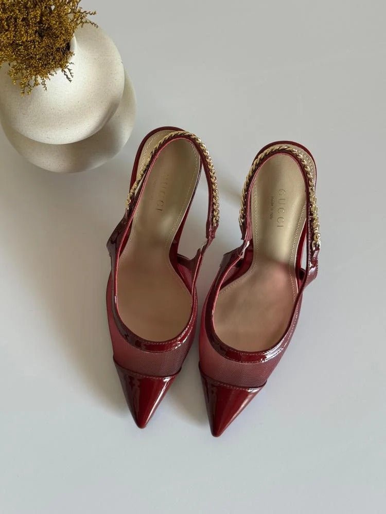 The Mesh High Heel Slingback Sandals - Image 4