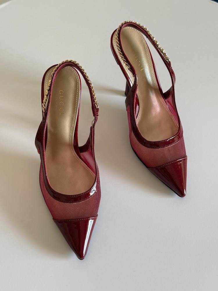 The Mesh High Heel Slingback Sandals - Image 5