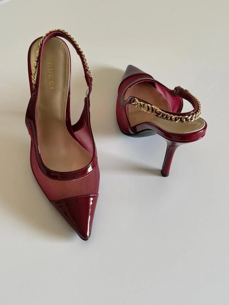 The Mesh High Heel Slingback Sandals - Image 6